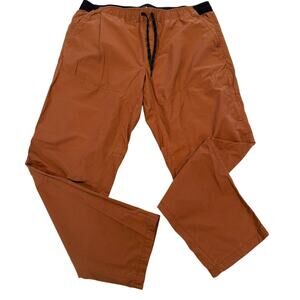 Eddie Bauer Mens XL Hiking Pants Brown Drawstring Elastic Waist 30" Inseam